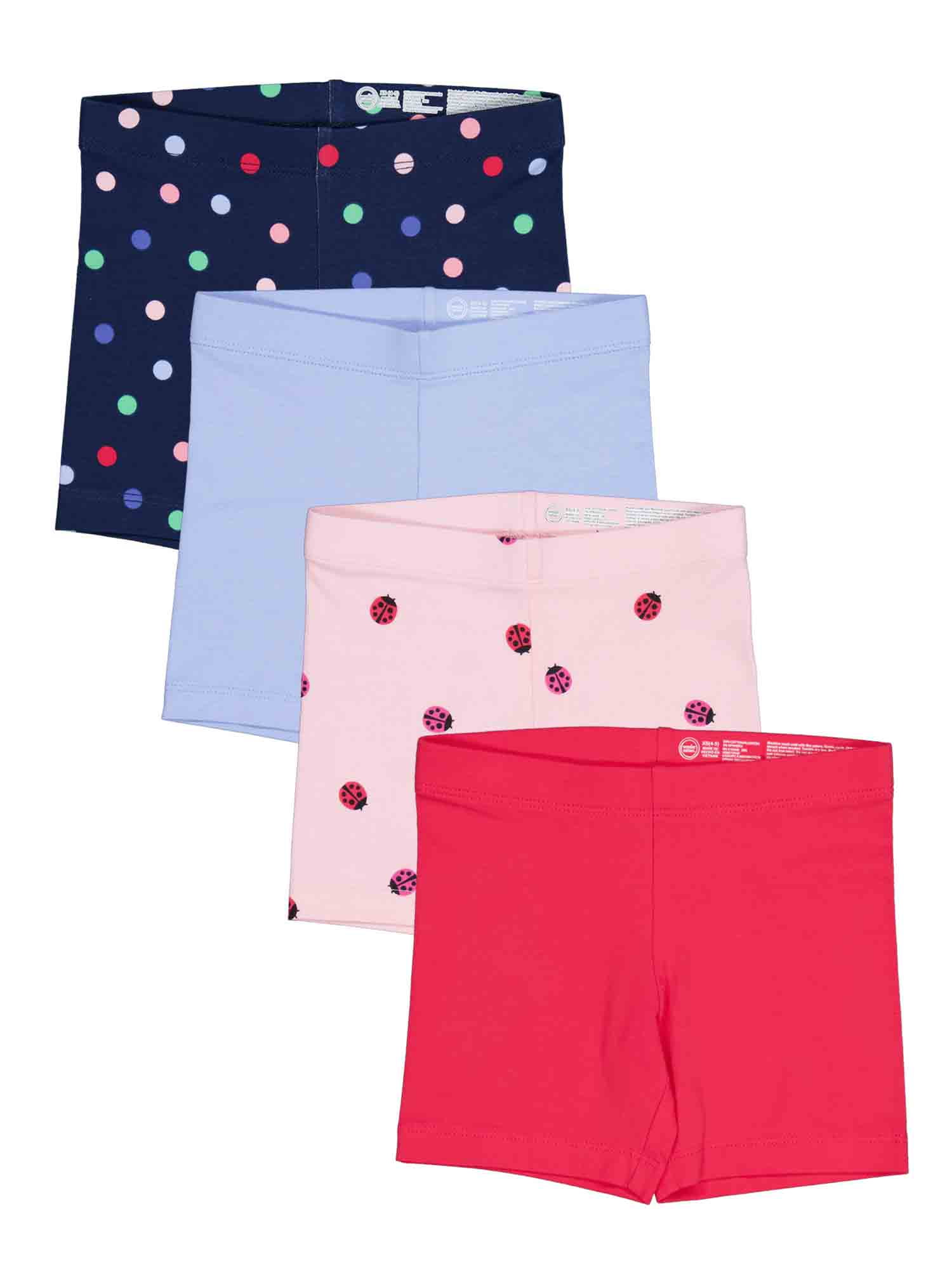 Wonder Nation Girls Bike Short, 4-Pack, Sizes 4-18 & Plus