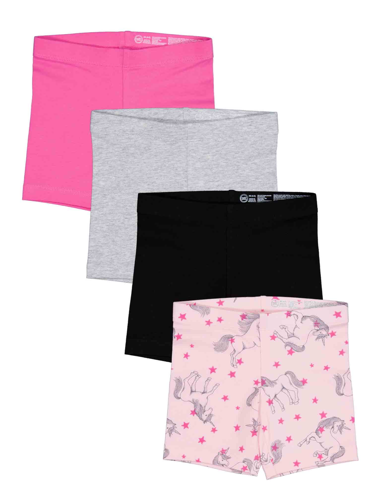 Wonder Nation Girls Bike Short, 4-Pack, Sizes 4-18 & Plus