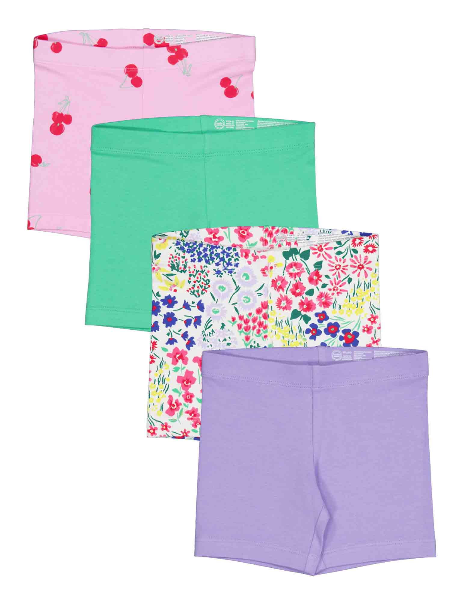 Wonder Nation Girls Bike Short, 4-Pack, Sizes 4-18 & Plus