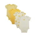 thumbnail image 1 of Wonder Nation Organic Cotton Baby Gender Neutral 4PK Short Sleeve Body Suit, Sizes 12 Months-24 Months, 1 of 1