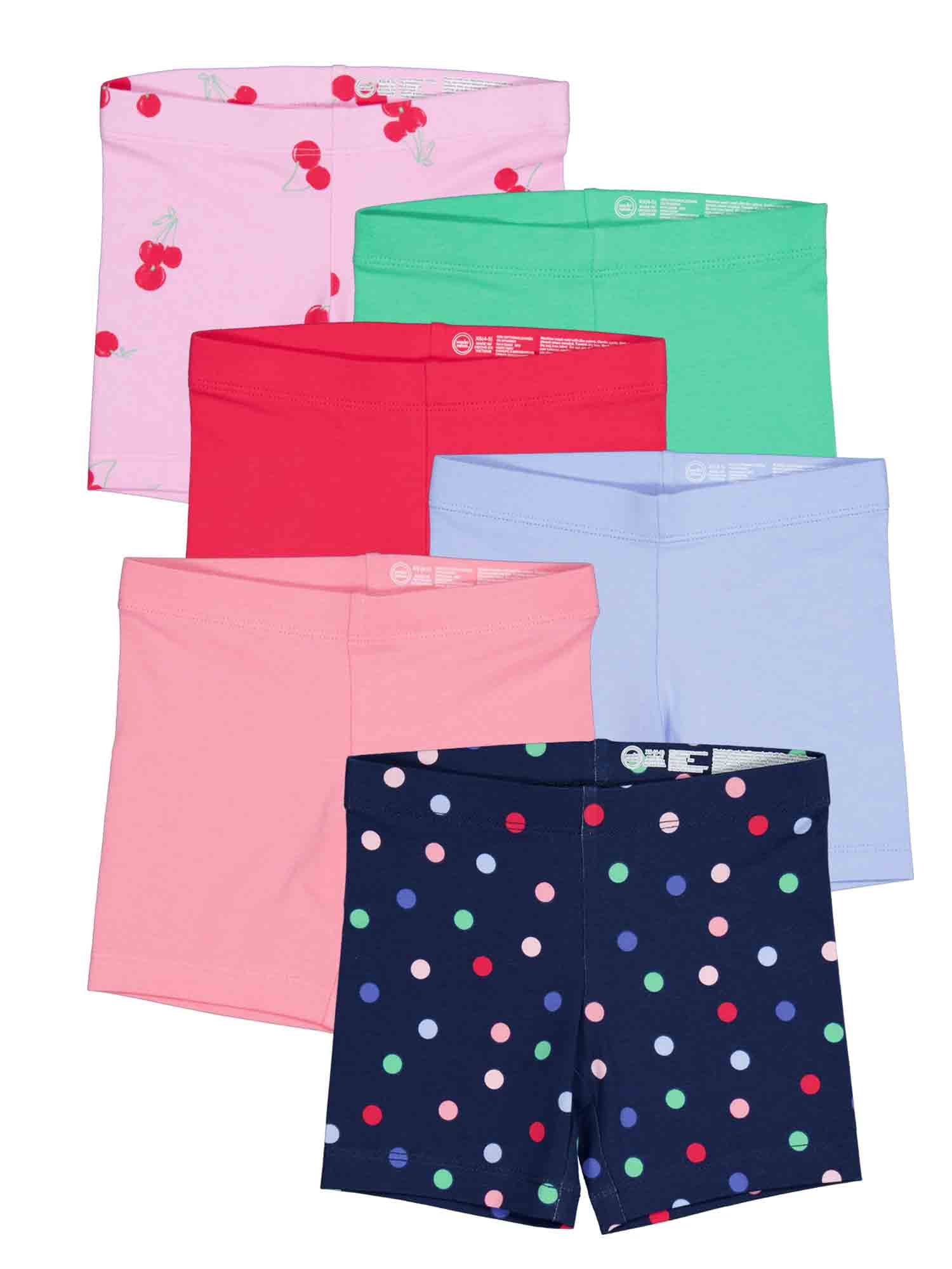 Wonder Nation Girls Bike Short, 6-Pack, Sizes 4-18 & Plus