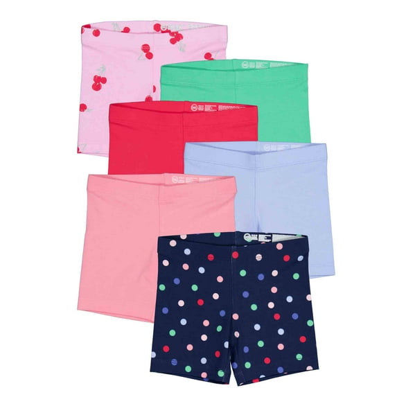 Wonder Nation Girls 6-Pack Bike Short, Sizes 4-18 & Plus