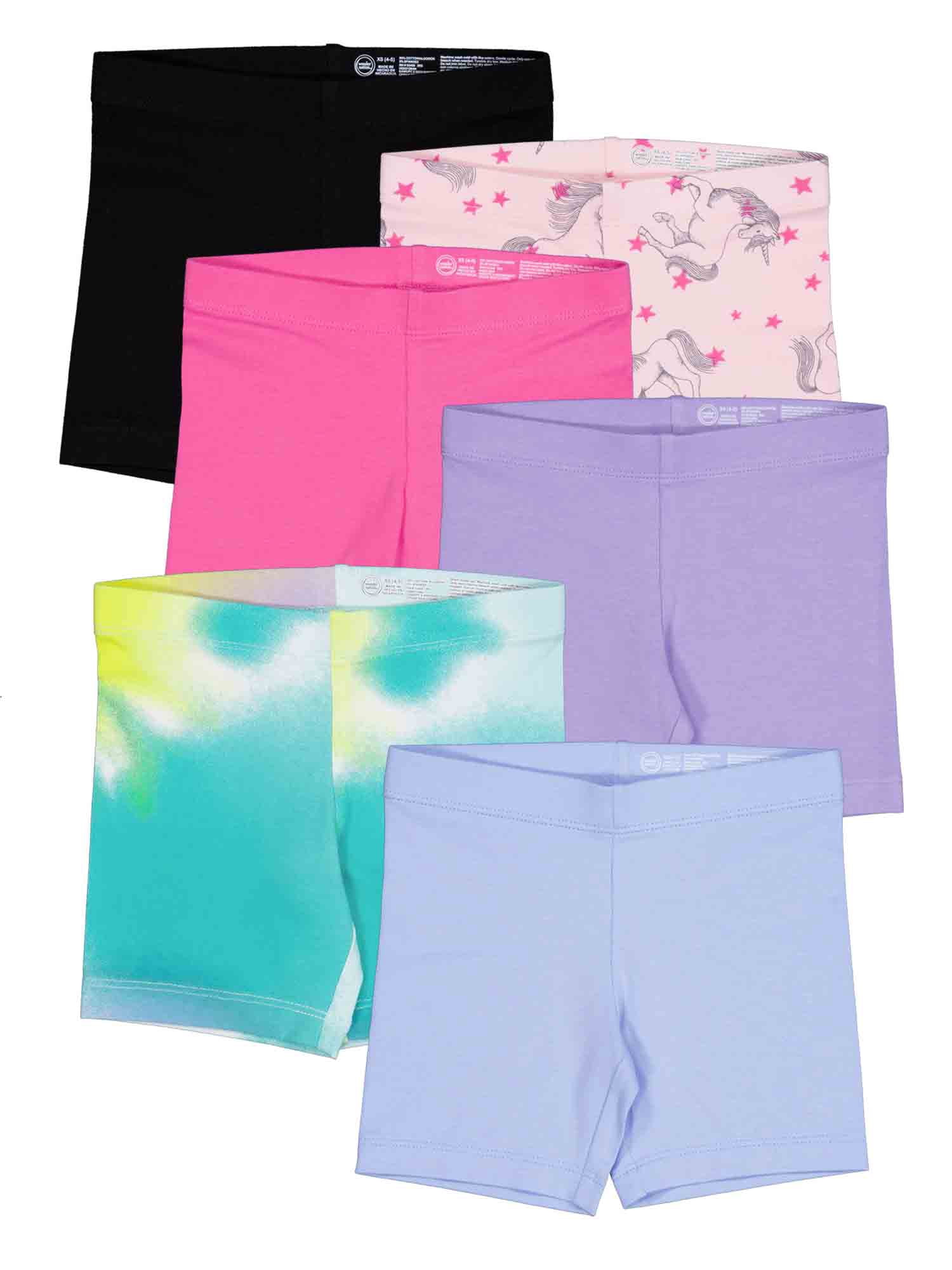 Wonder Nation Girls Bike Short, 6-Pack, Sizes 4-18 & Plus
