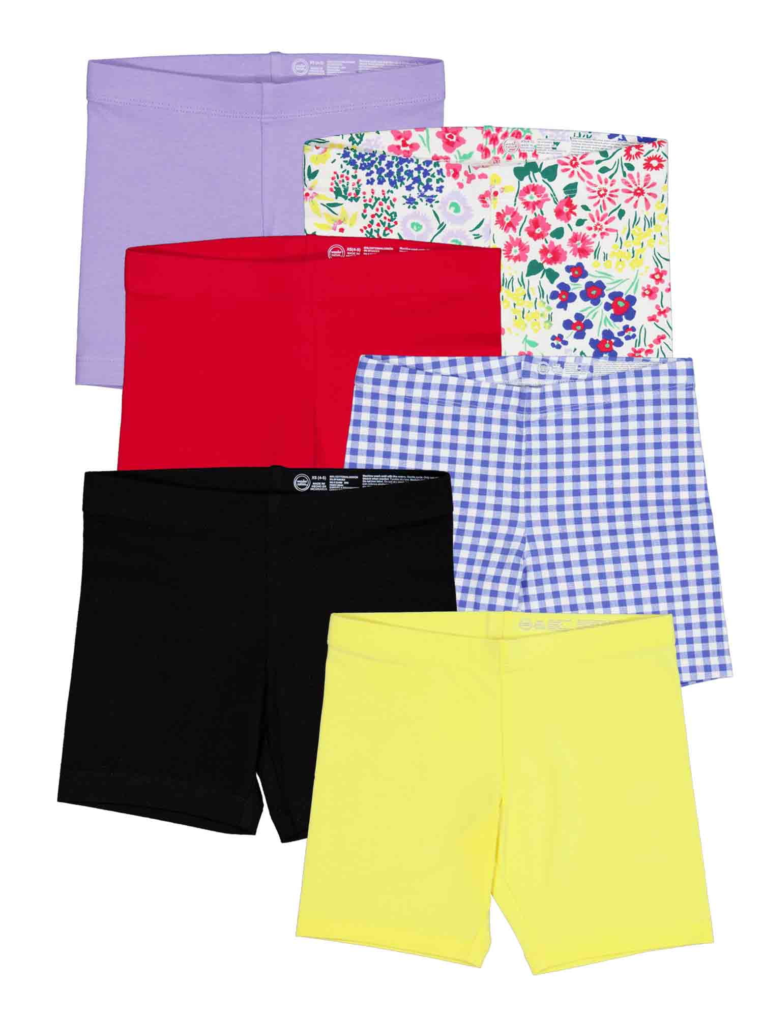 Wonder Nation Girls Bike Short, 6-Pack, Sizes 4-18 & Plus