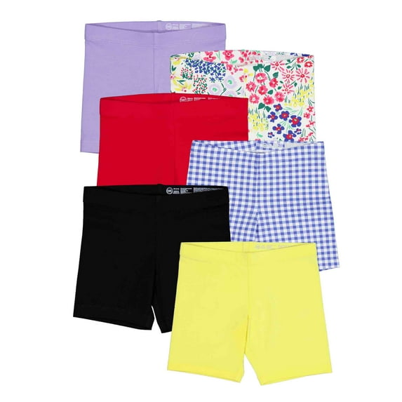 Wonder Nation Girls 6-Pack Bike Short, Sizes 4-18 & Plus