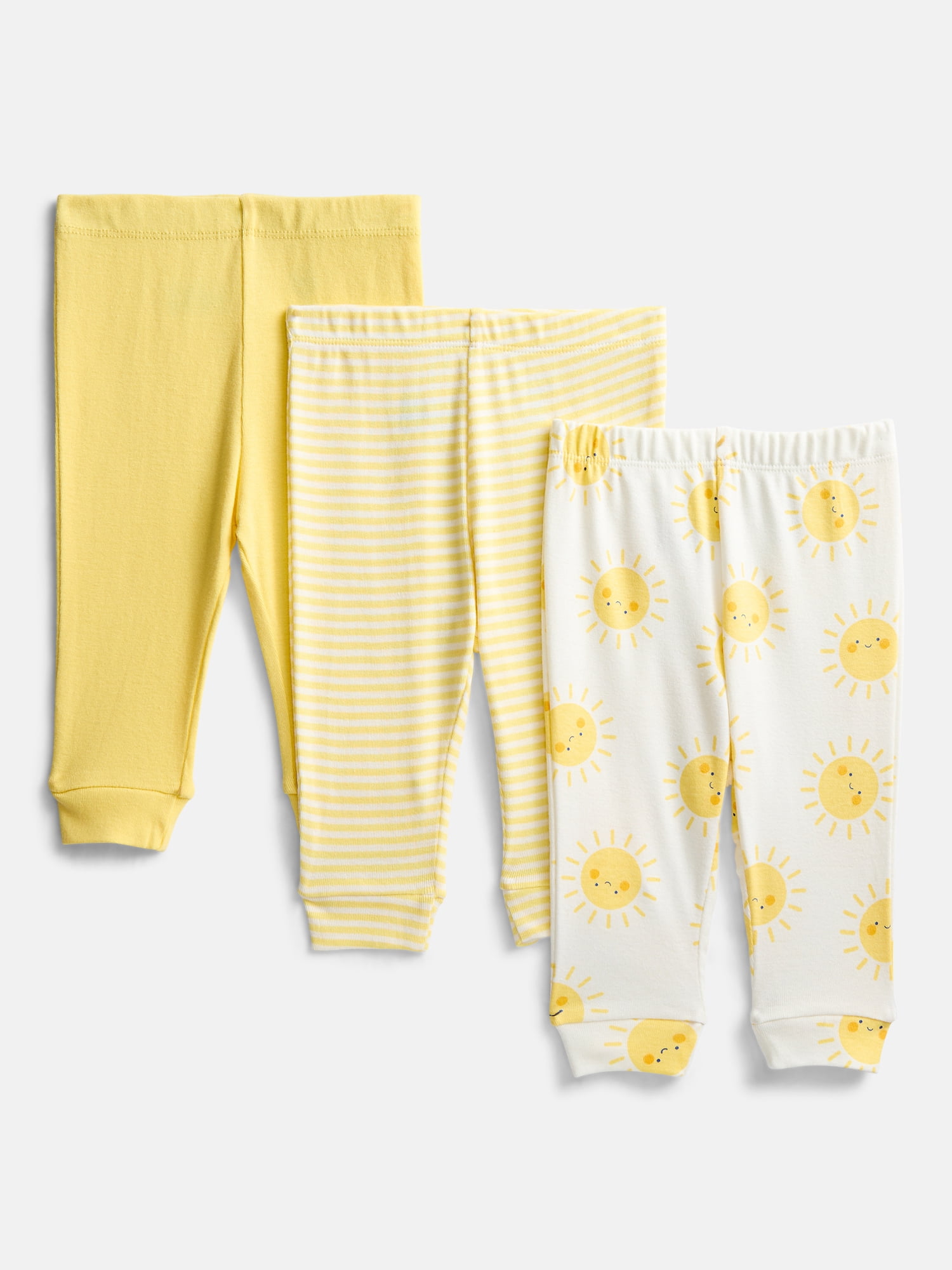 Wonder Nation Organic Cotton Baby Boys or Girls Pull-On Pants, 3-Pack, Sizes 0/3M-6/9M