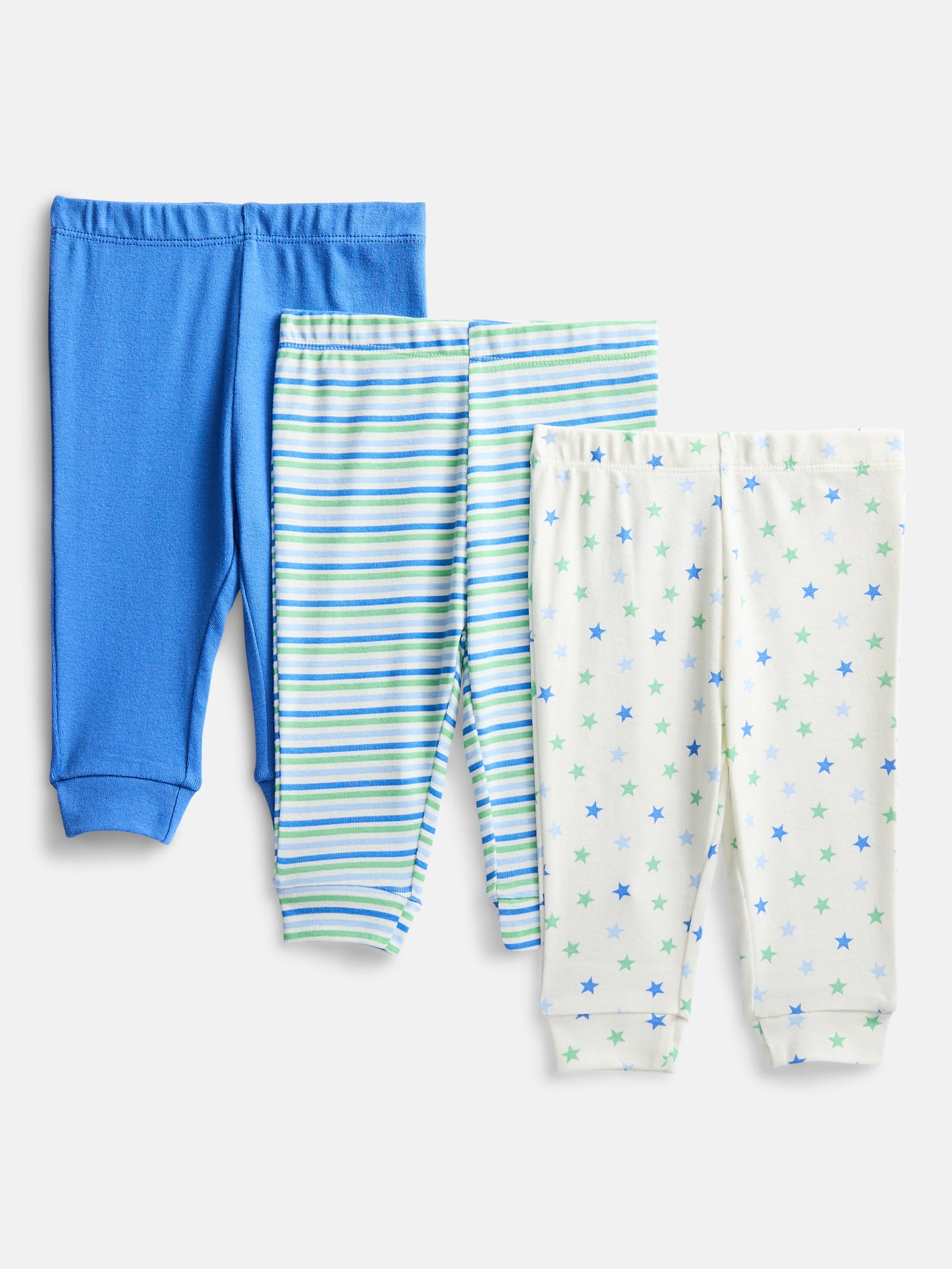 Wonder Nation Organic Cotton Baby Boys Pull-On Pants, 3-Pack, Sizes 0/3M-6/9M