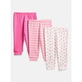 thumbnail image 1 of Wonder Nation Organic Cotton Baby Girls Pull-On Pants, 3-Pack, Sizes 0/3M-6/9M, 1 of 4
