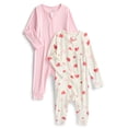 thumbnail image 1 of Wonder So Soft Modal by Wonder Nation Gender Neutral Two-Way Zipper Footless Coverall Pajamas, 2-Pack, Sizes Preemie–6/9 Months, 1 of 3