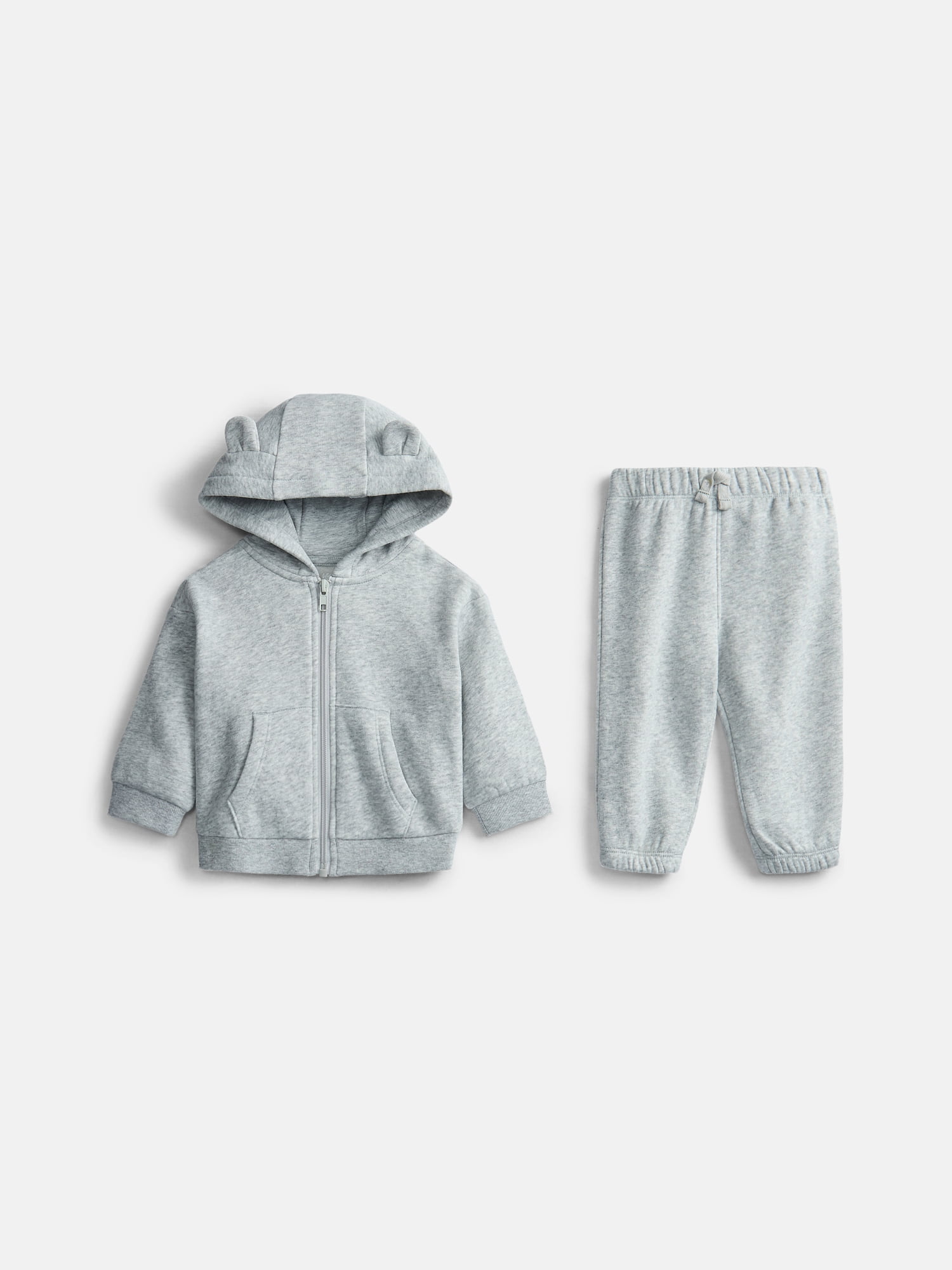 Wonder Nation Baby Zip Up Hoodie and Joggers Fleece Set, Sizes 0/3M-24M