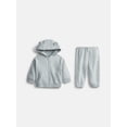 thumbnail image 1 of Wonder Nation Baby Zip Up Hoodie and Joggers Fleece Set, Sizes 0/3M-24M, 1 of 3