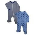 thumbnail image 1 of Wonder So Soft Modal by Wonder Nation Baby Unisex Two-Way Zipper Footed Sleep N Play Pajamas, 2-Pack, Sizes Preemie-6/9 Months, 1 of 1