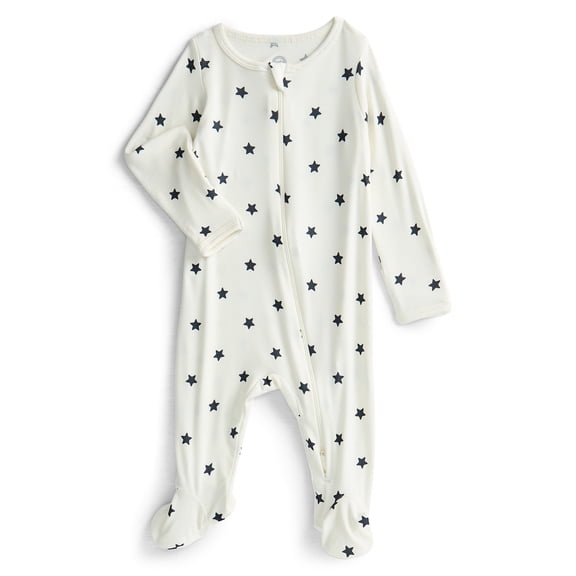 Wonder So Soft Modal by Wonder Nation Baby Unisex Two-Way Zipper Footed Sleep N Play Pajamas, Sizes Preemie-6/9 Months