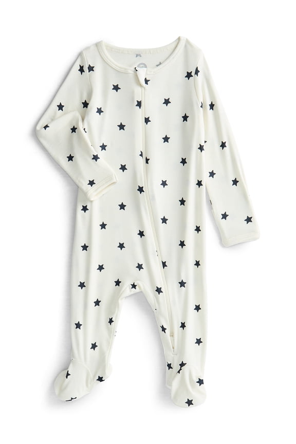 Wonder So Soft Modal by Wonder Nation Baby Unisex Two-Way Zipper Footed Sleep N Play Pajamas, Sizes Preemie-6/9 Months