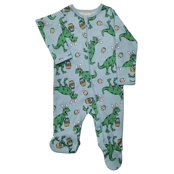 Wonder Nation Organic Cotton Baby Two-Way Zipper Footed Sleep N Play Pajamas, Sizes Preemie–6/9 Months
