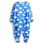 Wonder Nation Organic Cotton Baby Unisex Zip Front Footed Sleep N Play Pajamas, Sizes Preemie-6/9 Months