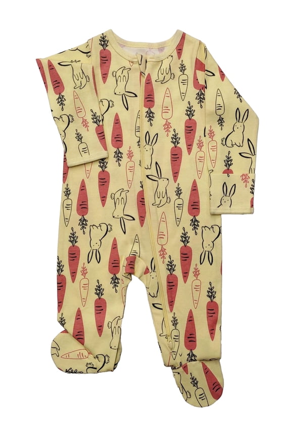 Organic Cotton Baby Two-Way Zipper Footed Sleep N Play Pajamas, Sizes Preemie–6/9 Months