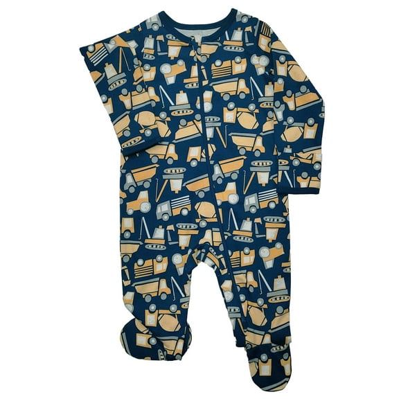 Wonder Nation Organic Cotton Baby Two-Way Zipper Footed Sleep N Play Pajamas, Sizes Preemie–6/9 Months