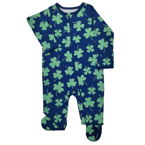 Wonder Nation Organic Cotton Baby Two-Way Zipper Footed Sleep N Play Pajamas, Sizes Preemie–6/9 Months