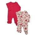 thumbnail image 1 of Wonder Nation Baby Gender Neutral Zip Front Footed Sleep N Play Pajamas, 2-Pack, Sizes Preemie-6/9 Months, 1 of 4