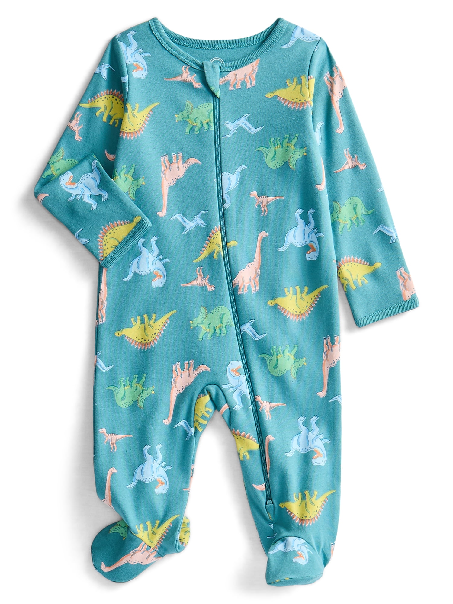 Wonder Nation Organic Cotton Baby Unisex Zip Front Footed Sleep N Play Pajamas, Sizes Preemie-6/9 Months