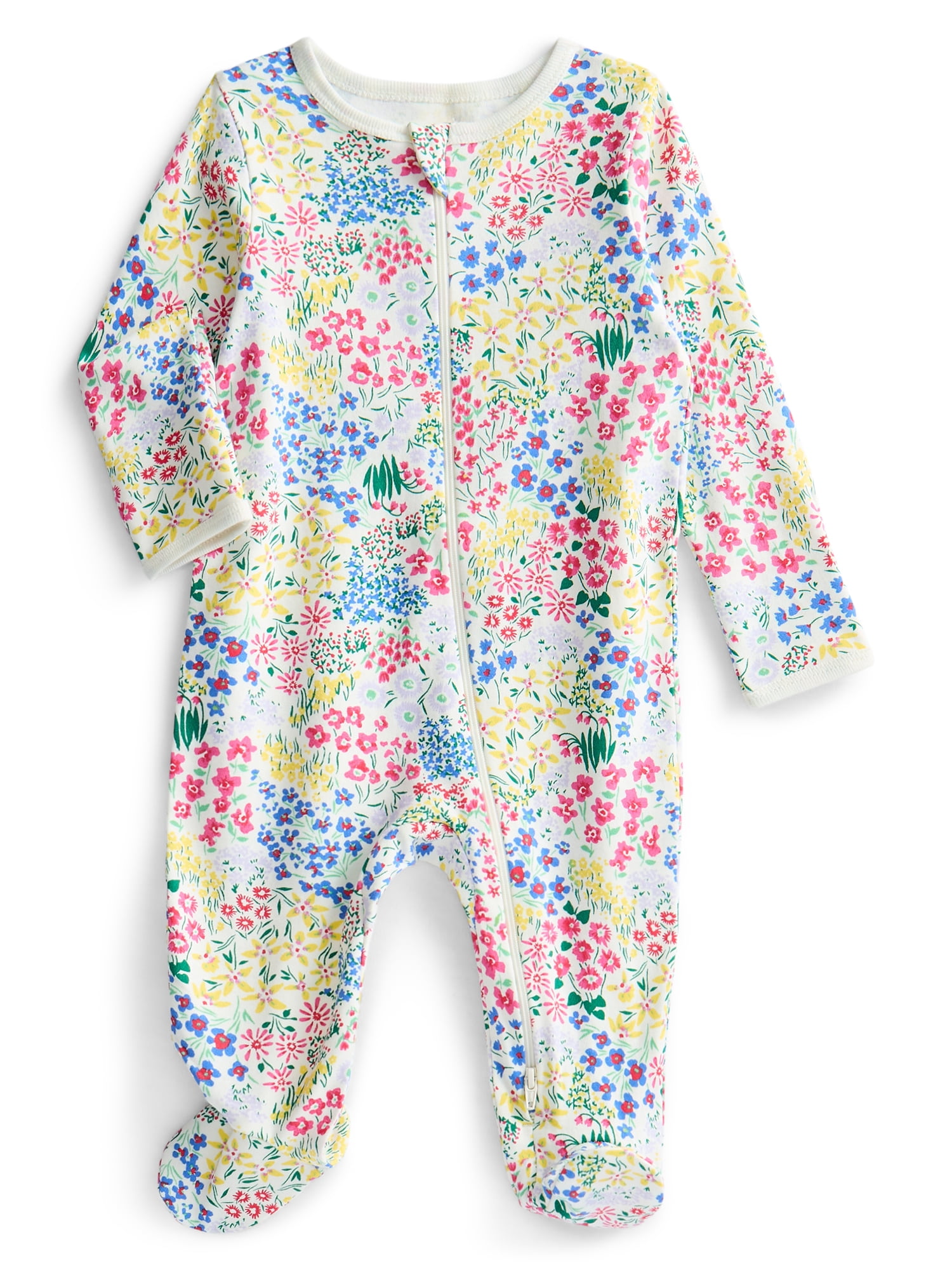 Wonder Nation Organic Cotton Baby Unisex Zip Front Footed Sleep N Play Pajamas, Sizes Preemie-6/9 Months