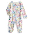 thumbnail image 1 of Wonder Nation Organic Cotton Baby Unisex Zip Front Footed Sleep N Play Pajamas, Sizes Preemie-6/9 Months, 1 of 3
