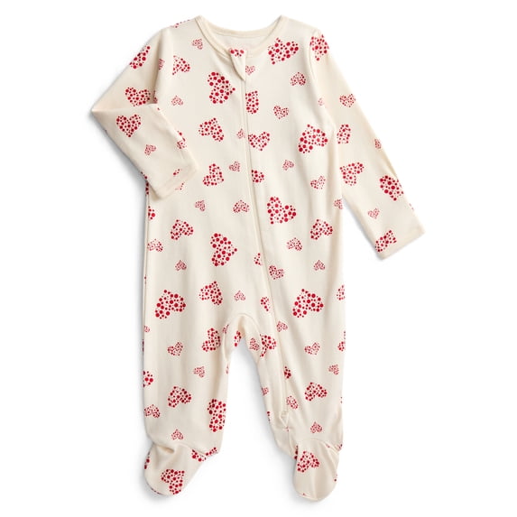 Wonder Nation Baby Boys or Girls Zip Front Footed Pajamas, Sizes Preemieie-6/9 Months