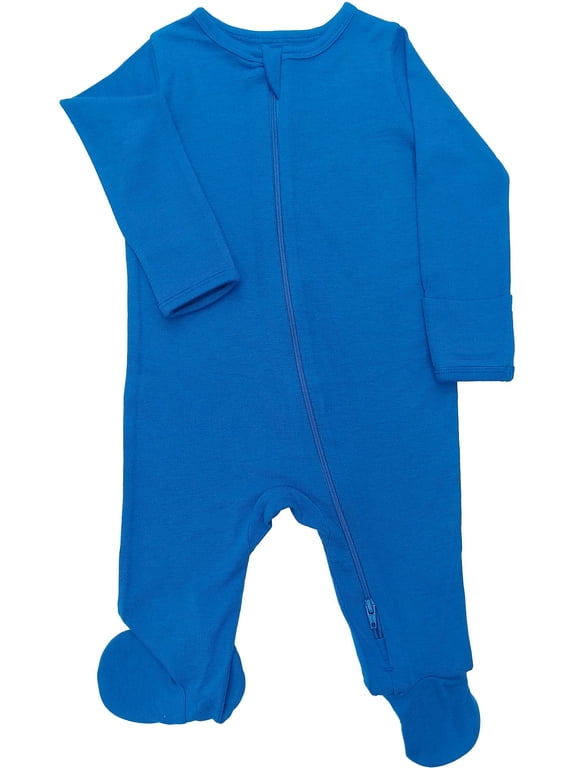 Wonder So Soft Modal by Wonder Nation Baby two-way zipper footed Sleep n Play Pajamas, Sizes Preemie-6/9 Months