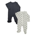 thumbnail image 1 of Wonder So Soft Modal by Wonder Nation Baby Unisex Two-Way Zipper Footed Sleep N Play Pajamas, 2-Pack, Sizes Preemie-6/9 Months, 1 of 3