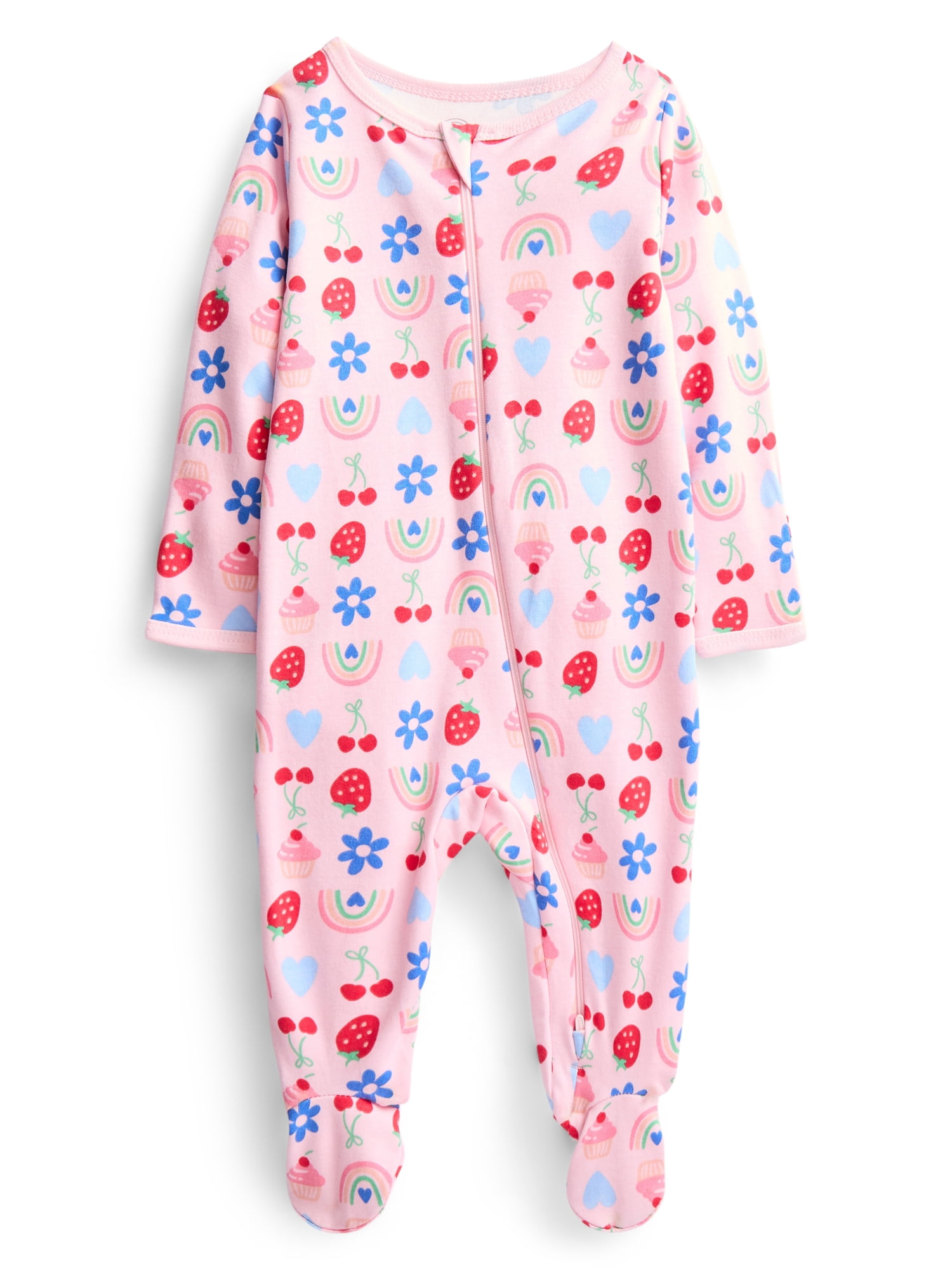 Wonder Nation Organic Cotton Baby Unisex Zip Front Footed Sleep N Play Pajamas, Sizes Preemie-6/9 Months