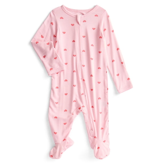 Wonder So Soft Modal by Wonder Nation Gender Neutral Two-Way Zipper Footed Sleep N Play Pajamas, Sizes Preemie–6/9 Months