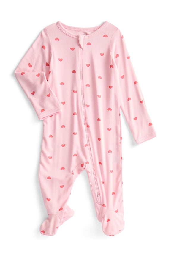 Wonder So Soft Modal by Wonder Nation Gender Neutral Two-Way Zipper Footed Sleep N Play Pajamas, Sizes Preemie–6/9 Months