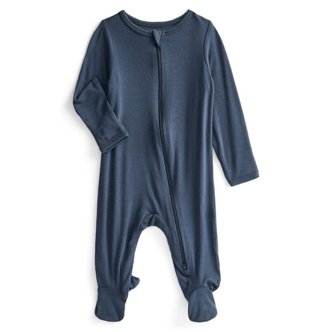 Wonder So Soft Modal by Wonder Nation Baby Unisex Two-Way Zipper Footed Sleep N Play Pajamas, Sizes Preemie-6/9 Months
