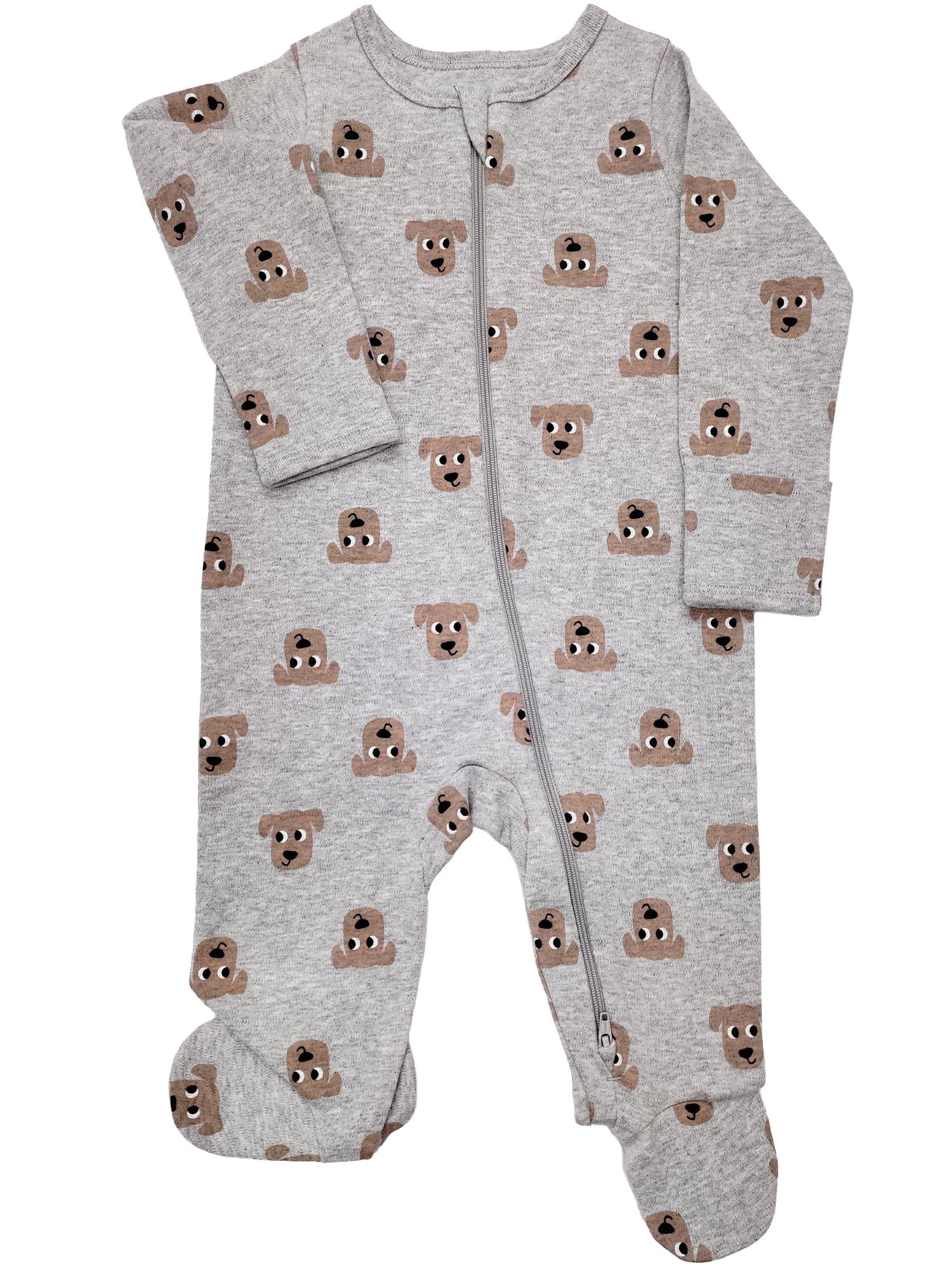 Wonder Nation Baby Gender Neutral Zip Front Footed Sleep N Play Pajamas, Sizes Preemie-6/9 Months