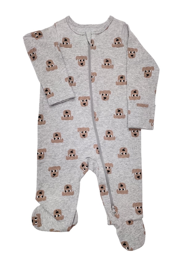 Baby Gender Neutral Zip Front Footed Sleep N Play Pajamas, Sizes Preemie-6/9 Months