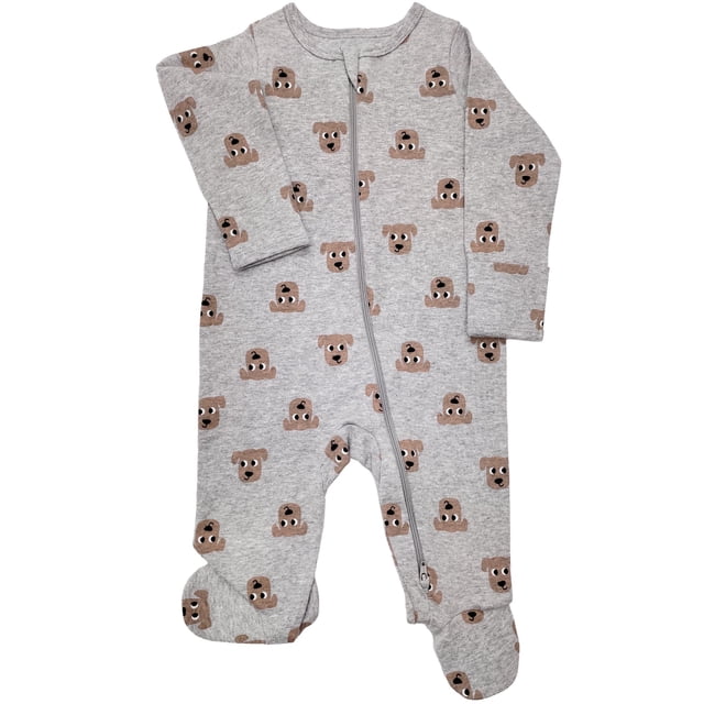 Wonder Nation Baby Gender Neutral Zip Front Footed Sleep N Play Pajamas, Sizes Preemie-6/9 Months