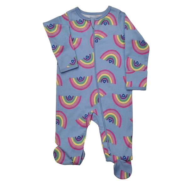 Wonder Nation Organic Cotton Baby Two-Way Zipper Footed Sleep N Play Pajamas, Sizes Preemie–6/9 Months