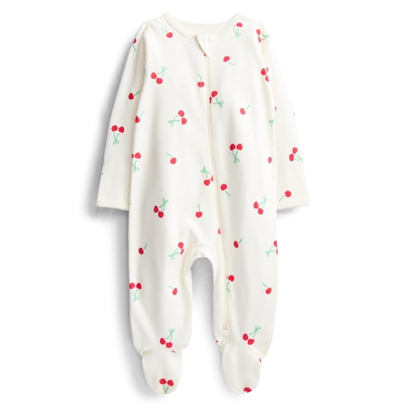 Wonder Nation Baby Boys or Girls Zip Front Footed Pajamas, Sizes Preemieie-6/9 Months