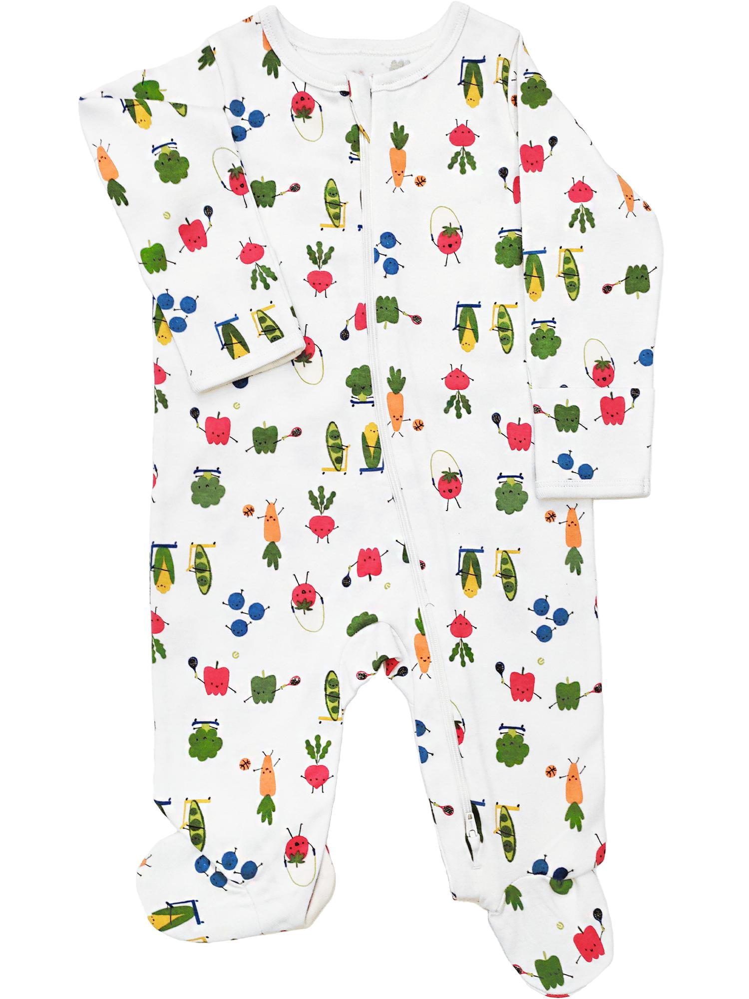 Wonder Nation Baby Gender Neutral Zip Front Footed Sleep N Play Pajamas, Sizes Preemie-6/9 Months