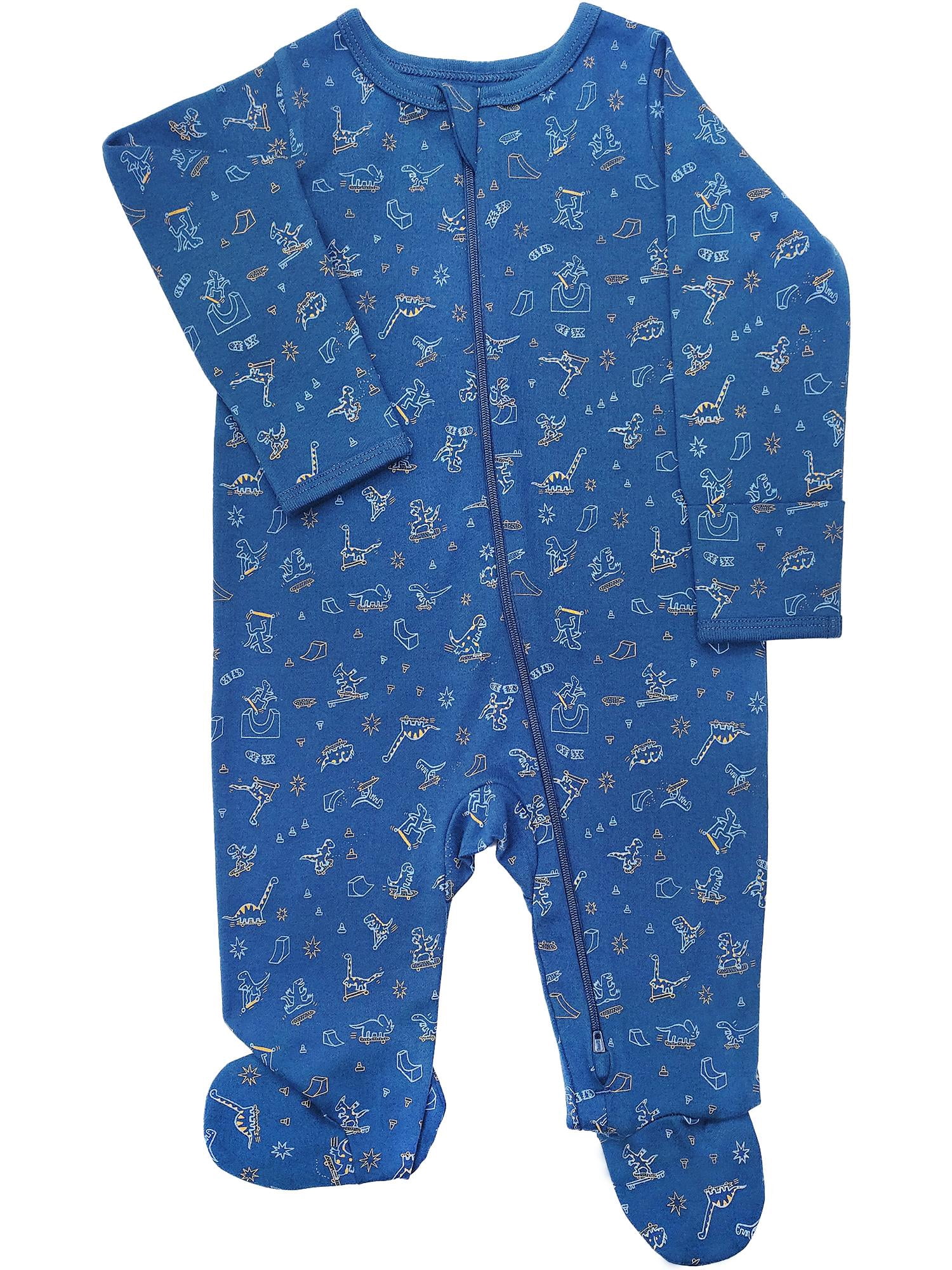 Wonder Nation Organic Cotton Baby two-way zipper footed Sleep n Play Pajamas, Sizes Preemie-6/9 Months