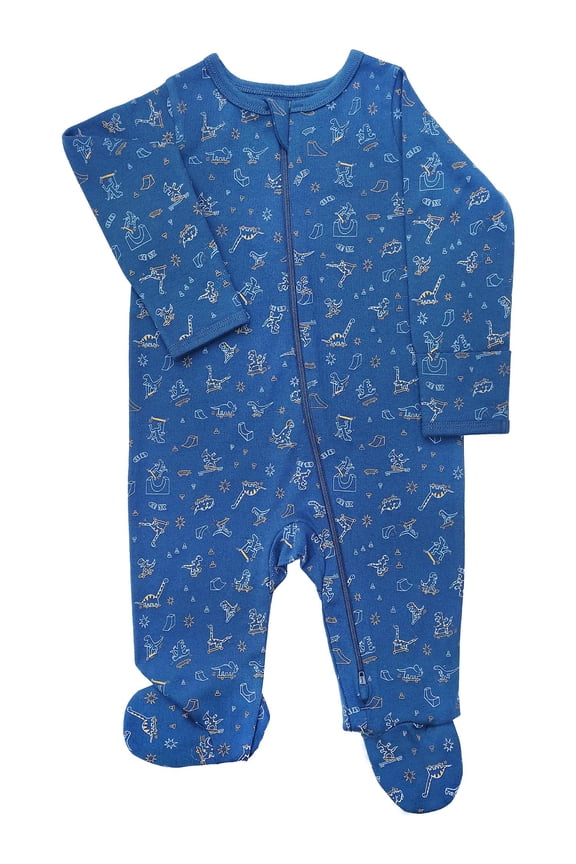 Baby Gender Neutral Zip Front Footed Sleep N Play Pajamas, Sizes Preemie-6/9 Months