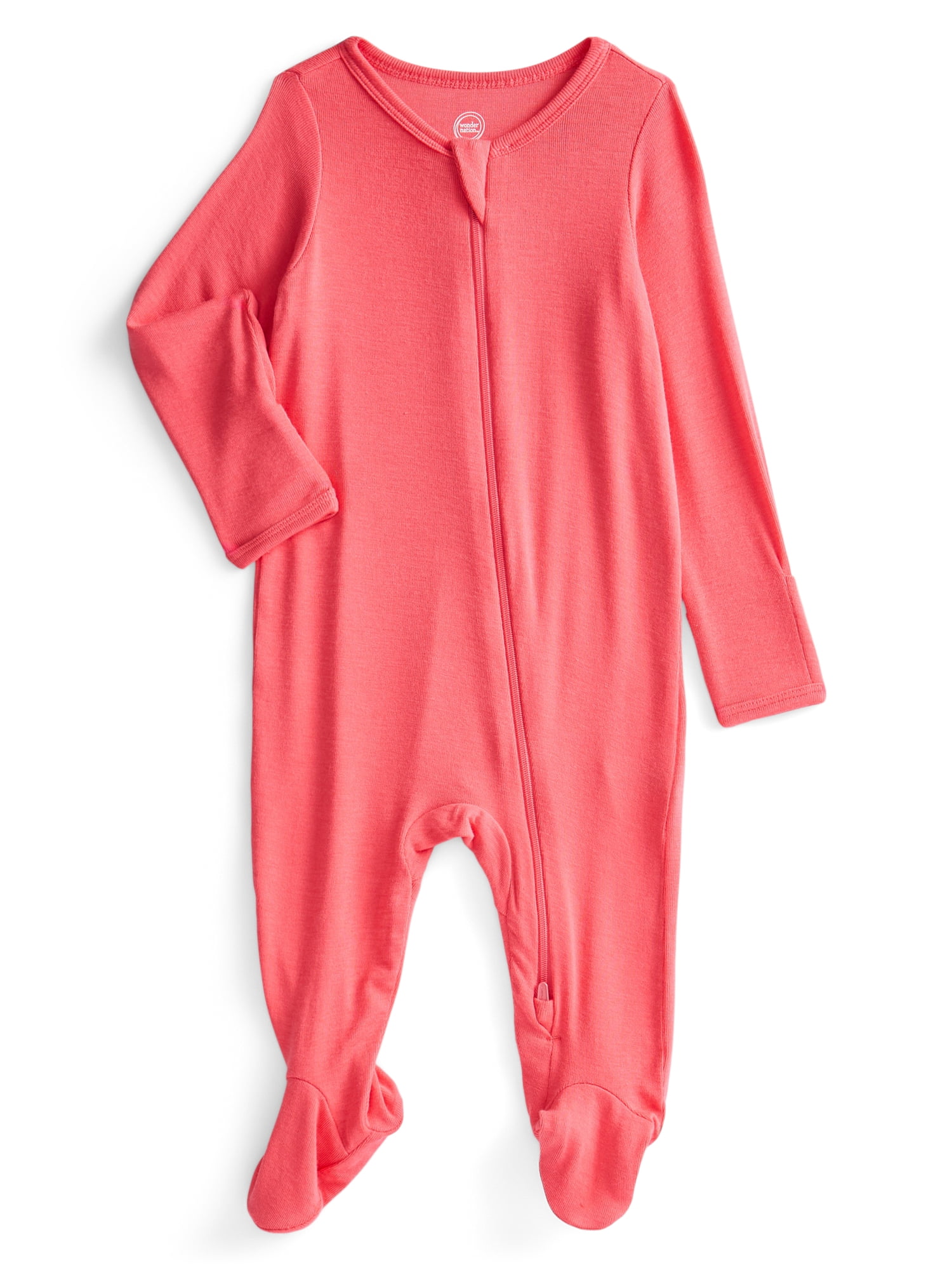 Wonder So Soft Modal by Wonder Nation Baby Unisex Two-Way Zipper Footed Sleep N Play Pajamas, Sizes Preemie-6/9 Months