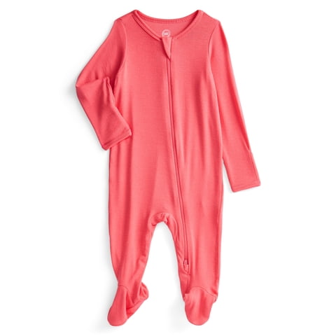 Wonder So Soft Modal by Wonder Nation Baby Unisex Two-Way Zipper Footed Sleep N Play Pajamas, Sizes Preemie-6/9 Months