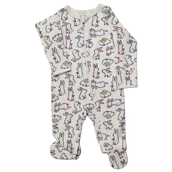 Wonder Nation Organic Cotton Baby Two-Way Zipper Footed Sleep N Play Pajamas, Sizes Preemie–6/9 Months