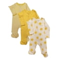thumbnail image 1 of Wonder Nation Organic Cotton Baby Unisex Zip Front Footed Sleep N Play Pajamas, 3-Pack, Sizes Preemie-6/9 Months, 1 of 4