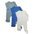 thumbnail image 1 of Wonder Nation Organic Cotton Baby Unisex Zip Front Footed Sleep N Play Pajamas, 3-Pack, Sizes Preemie-6/9 Months, 1 of 4