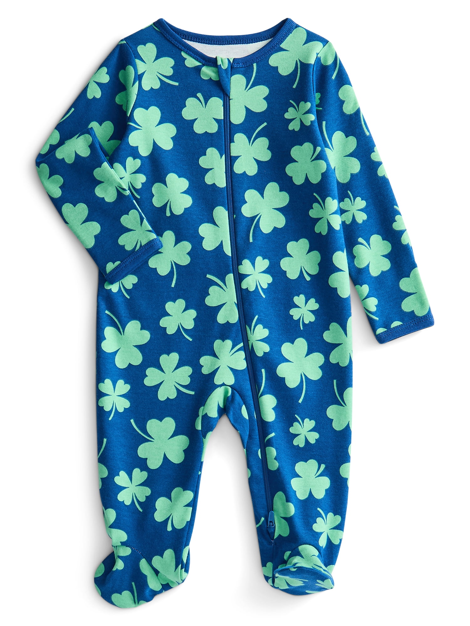 Wonder Nation Organic Cotton Baby Unisex Zip Front Footed Sleep N Play Pajamas, Sizes Preemie-6/9 Months