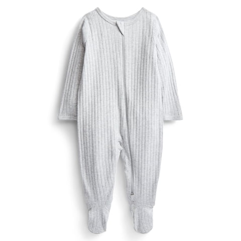 Wonder Nation Organic Cotton Baby Unisex Zip Front Footed Sleep N Play Pajamas, Sizes Preemie-6/9 Months
