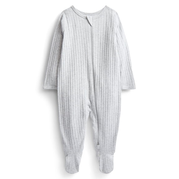 Wonder Nation Baby Boys or Girls Zip Front Footed Pajamas, Sizes Preemieie-6/9 Months